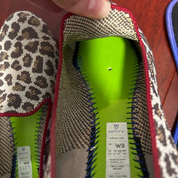 Rothy's Leopard Print loafers with Red and Blue Trim - Picture 9 of 10